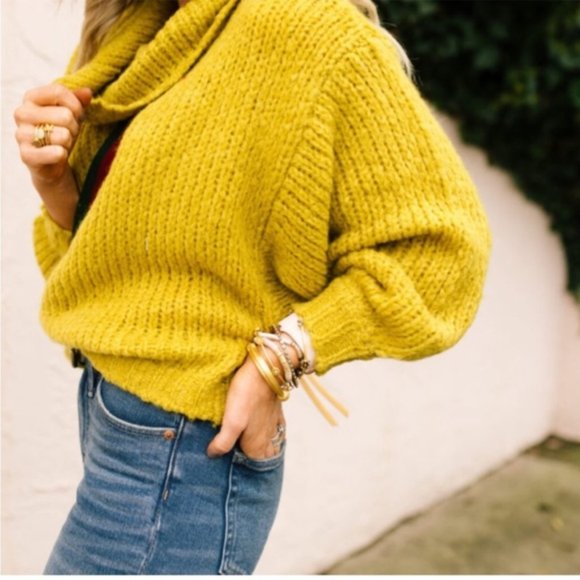 Anthropologie Mustard Yellow Turtleneck Sweater - Picture 2 of 11